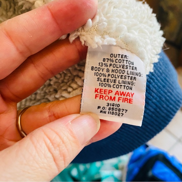 MINI BODEN Blue Navy Sherpa Lined Zip Up Hoodie - Picture 6 of 9